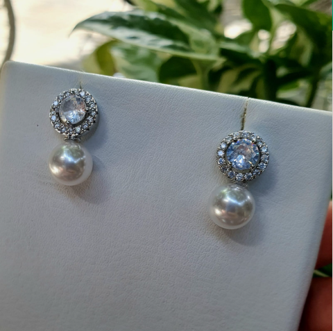 Aretes Mini Circulo Perla