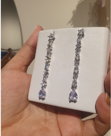 Aretes largos Baguette