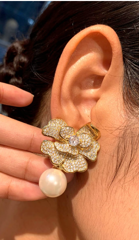 Arete Flor perla