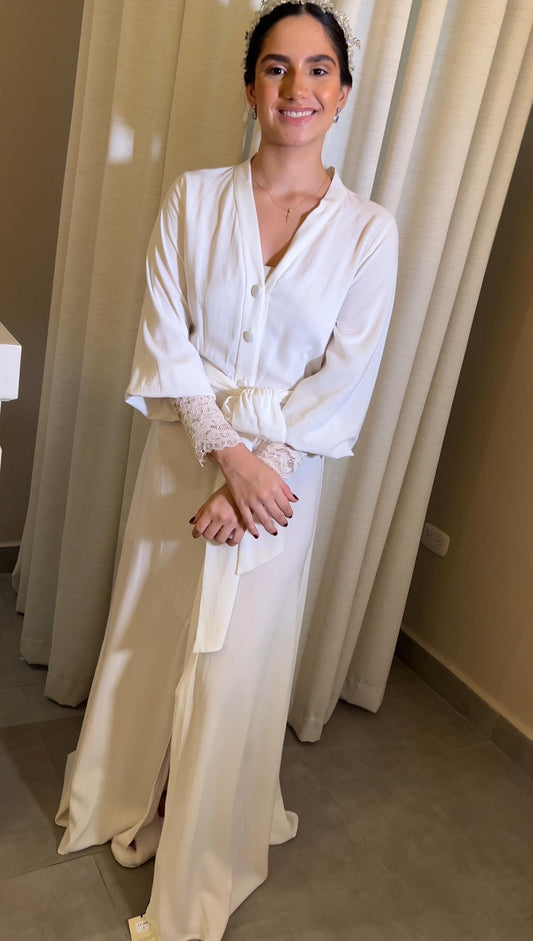 Kimono Botones Puño Encaje